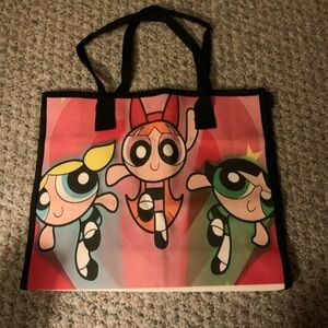 Source Unknown Cartoon Character Tote Bag - Black and Multicolor